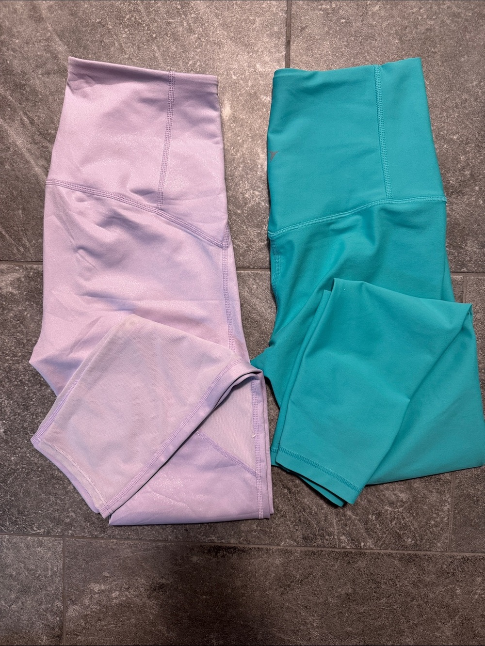 High-Waist Leggings Duo
 Old Navy (teal)Lilac ( JoyLab)